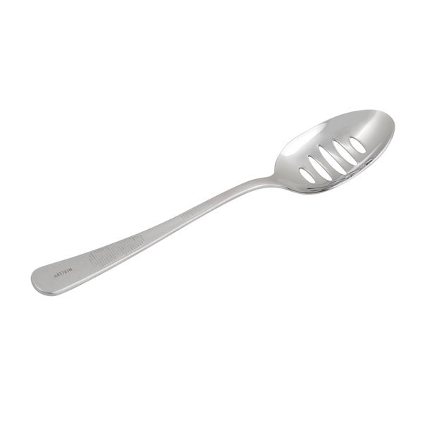 7 7/8" Stainless Steel Slotted Bowl Plating Spoon / Mercer