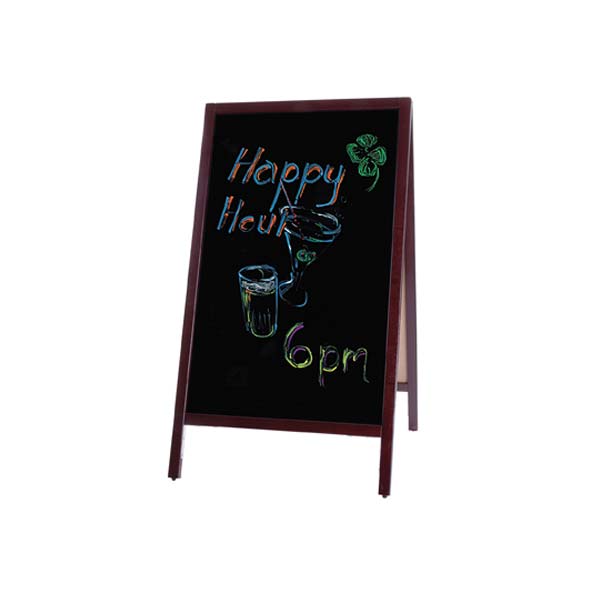 Full Size A Frame Sidewalk Marker Board Mahogany Finished Pine / Winco