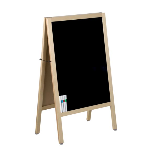 Full Size A Frame Sidewalk Marker Board Natural Finished Oak / Winco