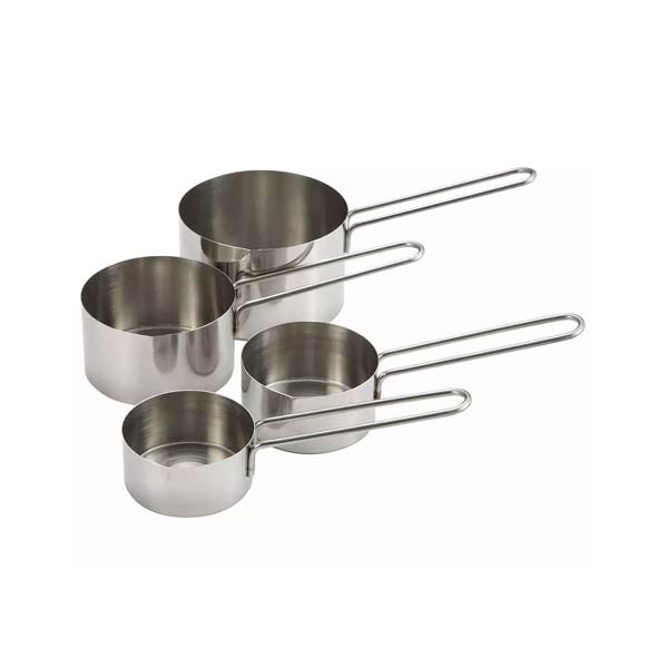 Stainless Steel 4 Piece Measuring Cup Set with Wire Handles / Winco