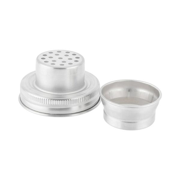 Stainless Steel 2-Piece Replacement Mason Jar Shaker Cap / Tablecraft
