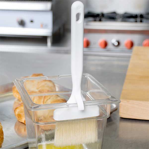 3" Wide Concave Pastry Brush with Hook / Winco