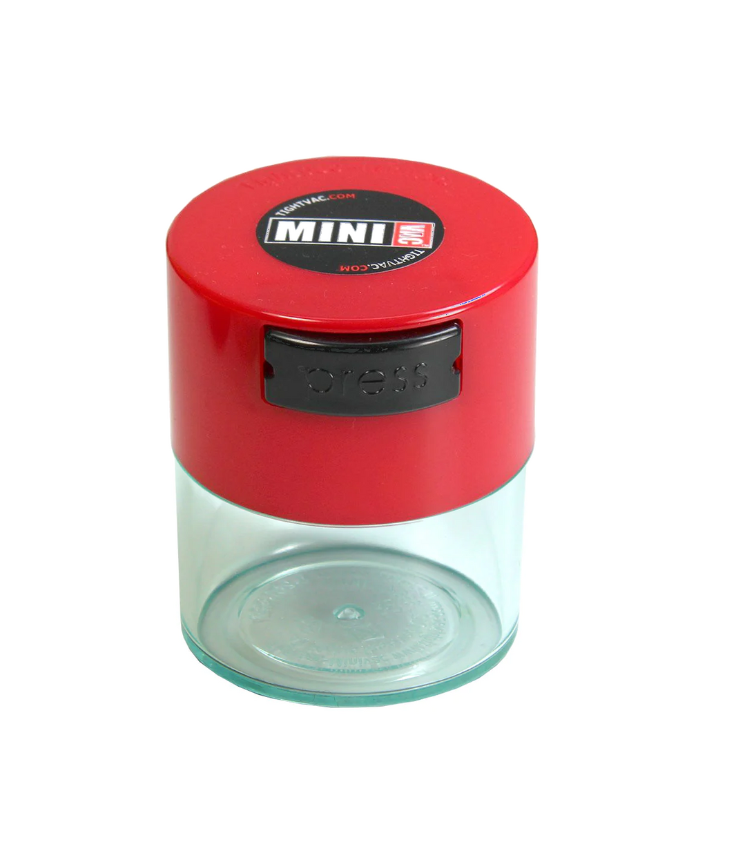 40 gm Red Cap Clear Body Airtight Multi-Use Vacuum Seal Portable Storage Container - TightVac
