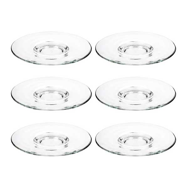 Ocean Kenya Cappuccino Saucer / Pack of 6 / Clear, 6 inch