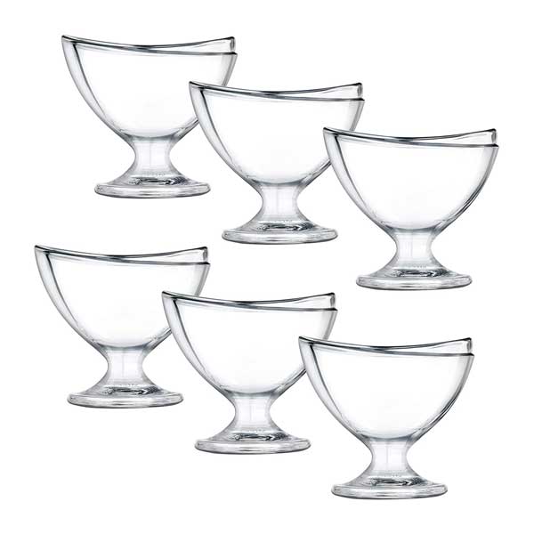 Ocean 6-Piece 5.5oz Glass Delight Ice Cream Cup Set / Clear