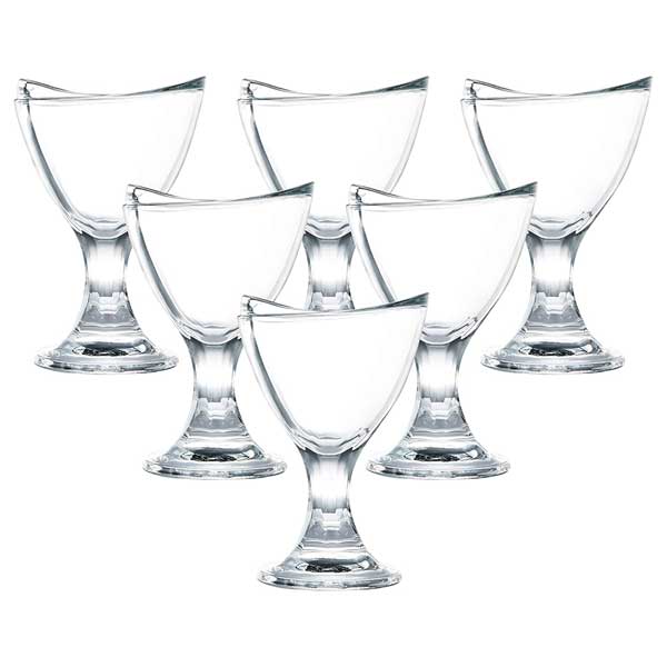 Ocean 6-Piece 6.75oz Glass Sundae Cup Set / Clear
