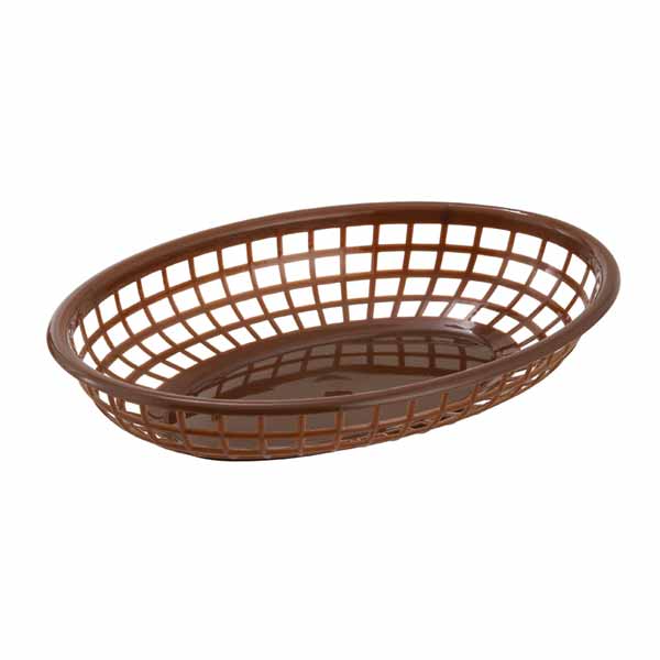 9 1/2" Brown Premium Oval Fast Food Basket / Winco