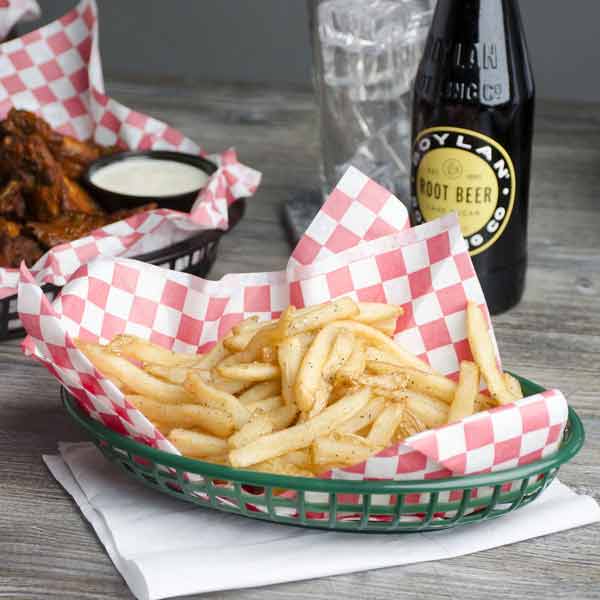 9 1/2" Green Premium Oval Fast Food Basket / Winco