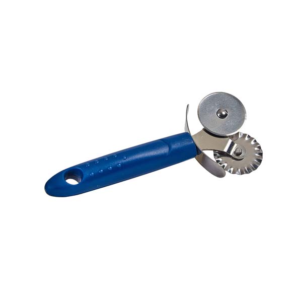 Straight and Fluted Stainless Steel Double Pastry Wheel with Plastic Handle / Winco