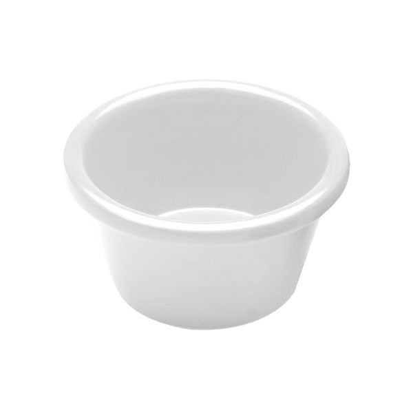 3 oz. White Round Ribbed Melamine Ramekin - 12/Pack / Tablecraft