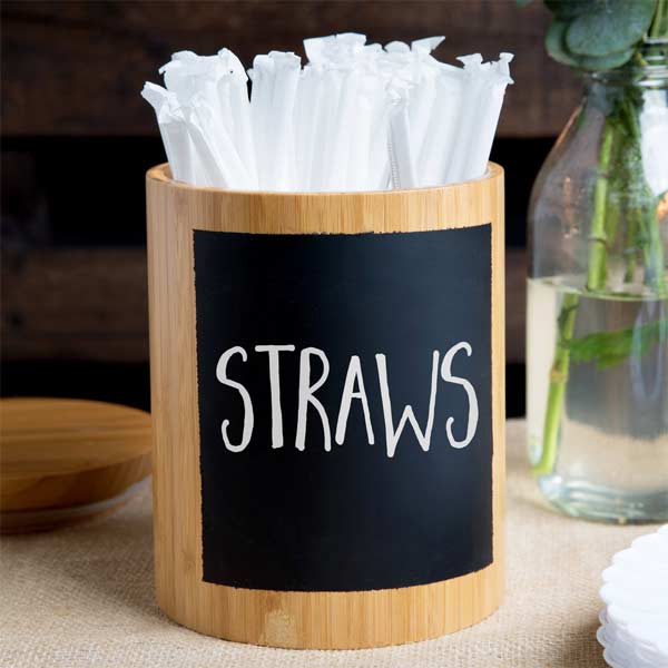 Write-On™ Round Wood Riser & Storage Container, 6 X 6 X 8" / Tablecraft