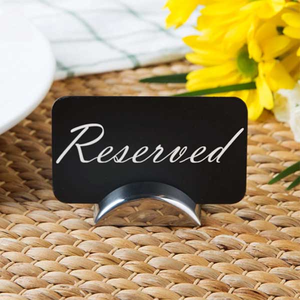 2" Stainless Steel Semicircle Card Holder / Tablecraft
