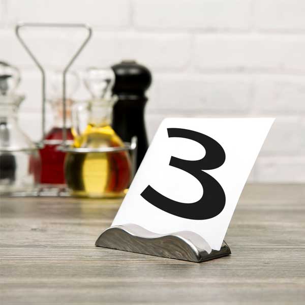 3 7/8" Stainless Steel Wavy Card Holder / Tablecraft