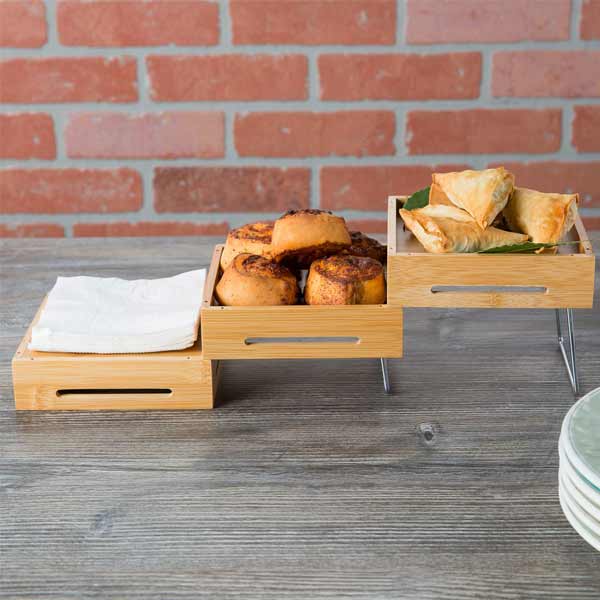 Geo-Mates™ Expandable Riser Set, Bamboo, 5½ X 5½ X 4½"