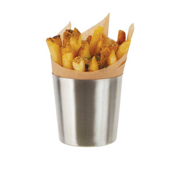 Stainless Steel French Fry Cup - 3 1/2" / Winco