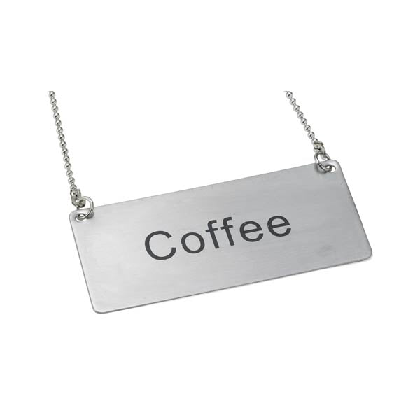 "Coffee" Stainless Steel Chain Sign