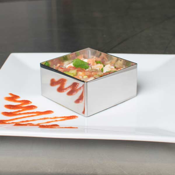 2 3/4" x 2 3/4" Square Stainless Steel Culinary Pastry Mold / Winco