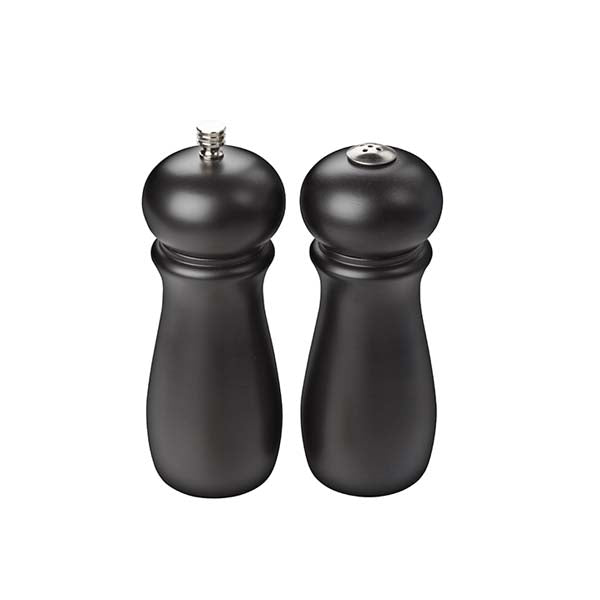 6" Rubberwood Salt Shaker and Pepper Mill Set / Winco