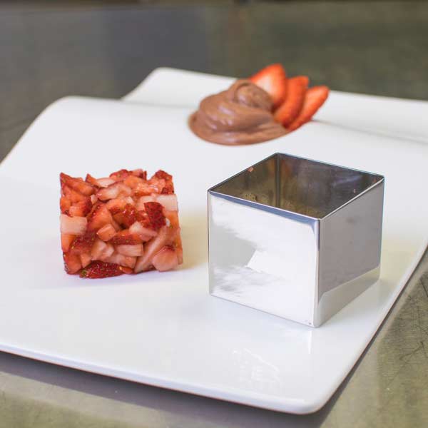 2" x 2" Square Stainless Steel Culinary Pastry Mold / Winco