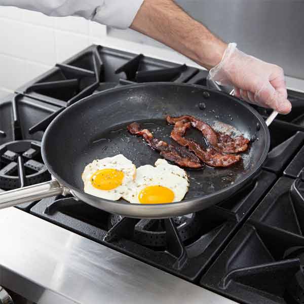 12" Non-Stick Induction Ready Fry Pan with Helper Handle / Winco