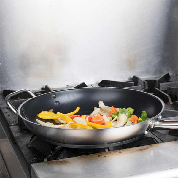 14" Non-Stick Induction Ready Fry Pan with Helper Handle / Winco