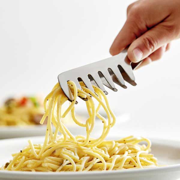 8" Stainless Steel Spaghetti Tong / Winco