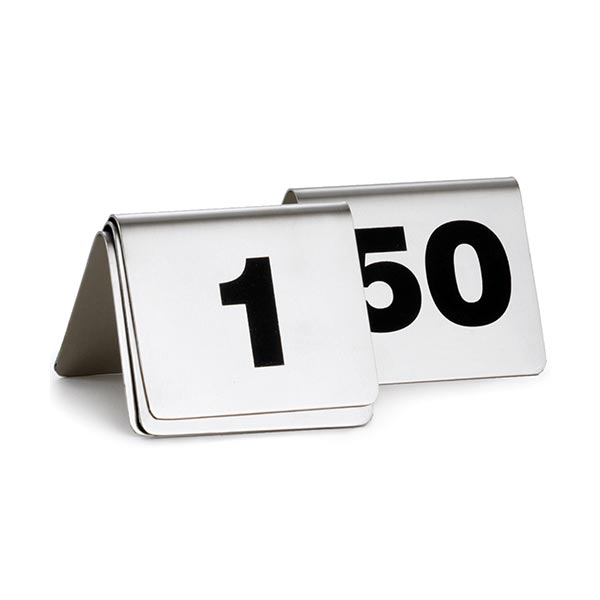 1 to 50 Stainless Steel Table Tent Number / Tablecraft
