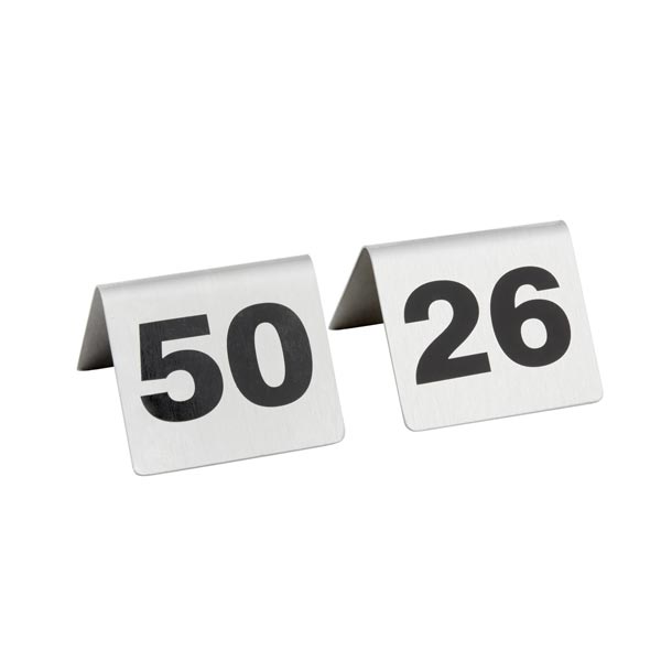 26 to 50 Stainless Steel Table Tent Number / Tablecraft