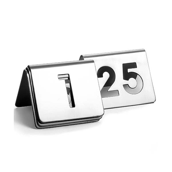 1 to 25 Stainless Steel Table Tent Cut-Out Number / Tablecraft
