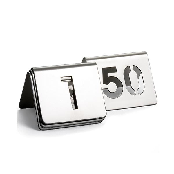 1 to 50 Stainless Steel Table Tent Cut-Out Number / Tablecraft