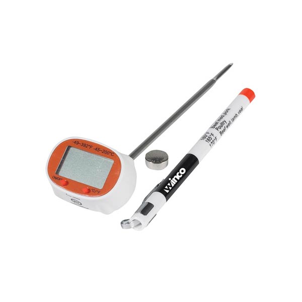 Digital Pocket Thermometer - 1-3/16" LCD, 4-3/4" Probe / Winco