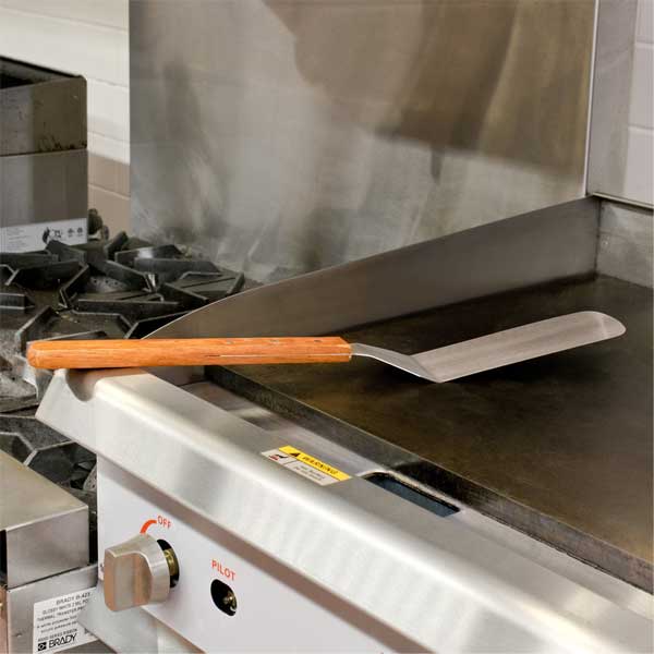 19 3/4" Solid Giant Turner with Wood Handle / Winco