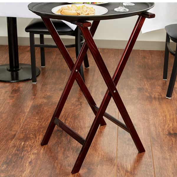 Mahogany Wood Tray Stand / Winco