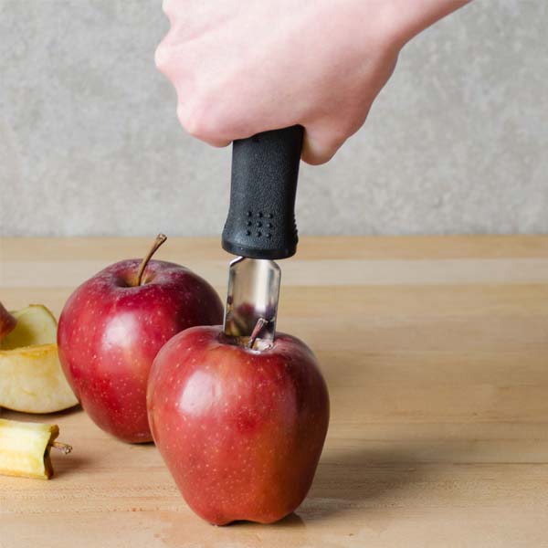 Stainless Steel 8" Apple Corer with Soft Grip Handle / Winco