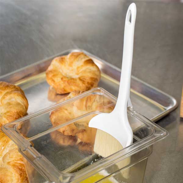 3" Wide Boar Bristle Pastry Brush with Concave Head and Hook / Winco