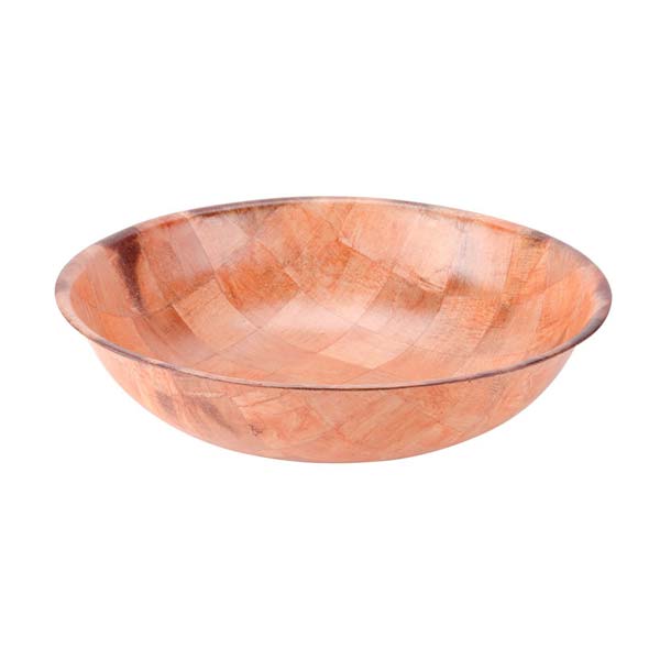 20" Woven Wood Salad Bowl, Mahogany / Tablecraft