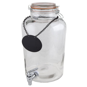 Glass Beverage Dispenser w/ Chalkboard Necklace-6754