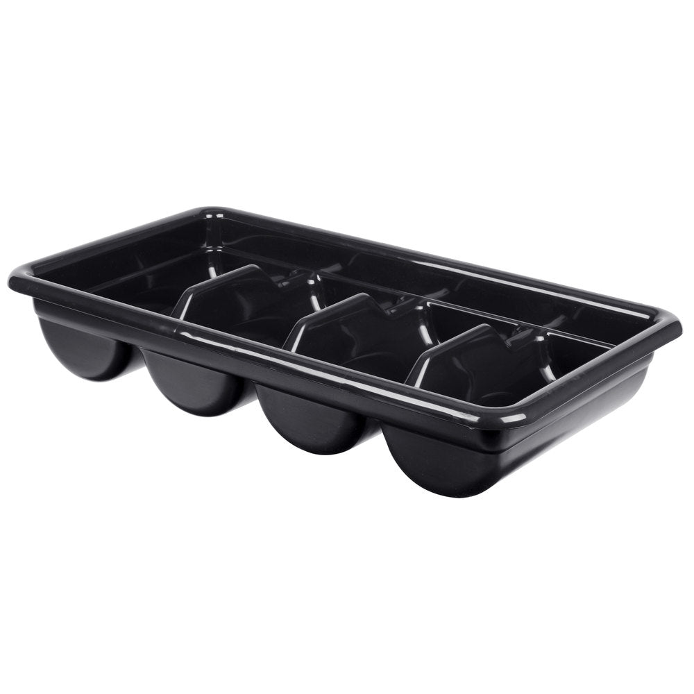 Cambro Poly Cambox Black 4-Compartment Polyethylene Cutlery Box