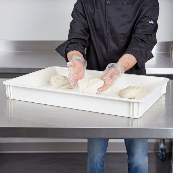 Cambro Camwear 18" x 26" x 3" White Polycarbonate Pizza Dough Proofing Box