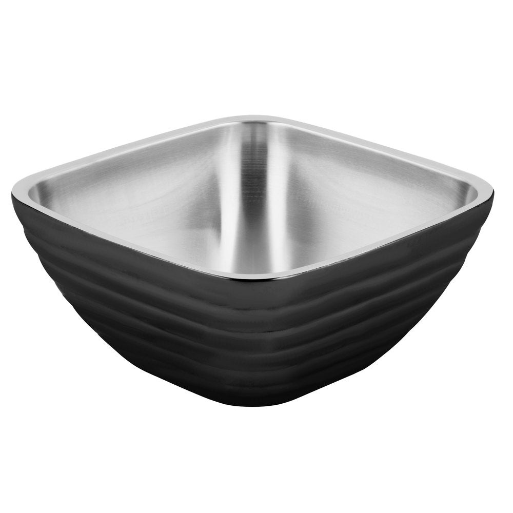 Vollrath 24 oz. Stainless Steel Double Wall Black Square Beehive Serving Bowl