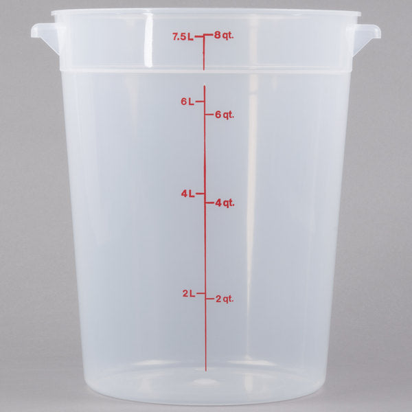 Cambro 8 Qt. Translucent Round Polypropylene Food Storage Containe