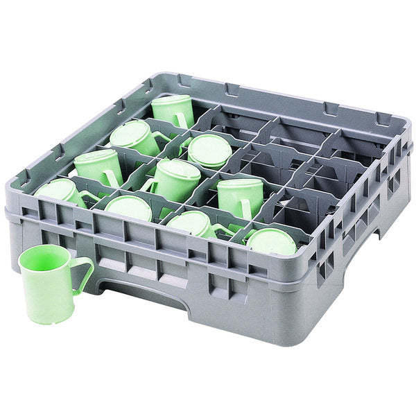Cambro Camrack 5 7/8" Soft Gray 16 Compartment Full Size Cup Rack