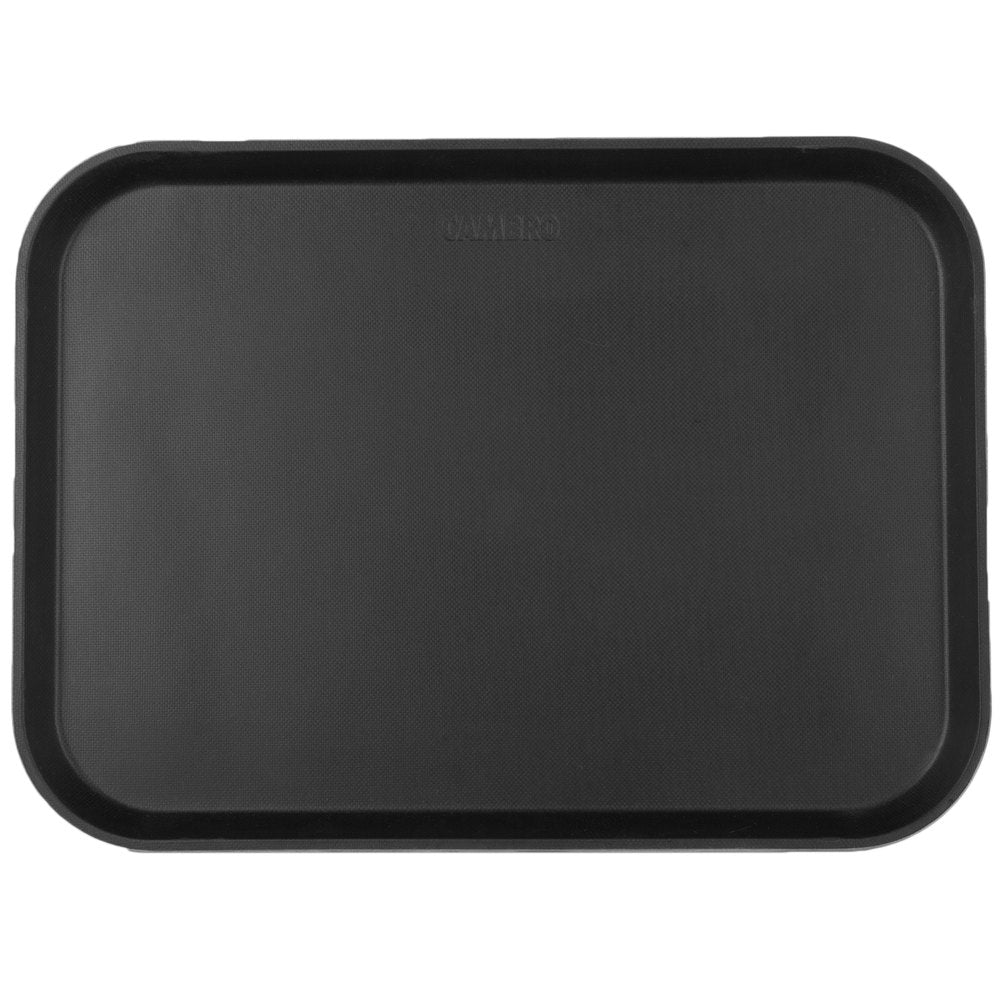 Cambro Camtread® 12" x 16" Black Satin Non-Skid Serving Tray - 12/Case