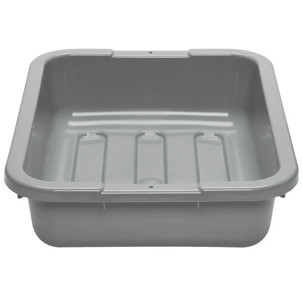 Cambro  Poly Cambox 20" x 15" x 5" Light Gray Polyethylene Bus Tub with Flat Bottom