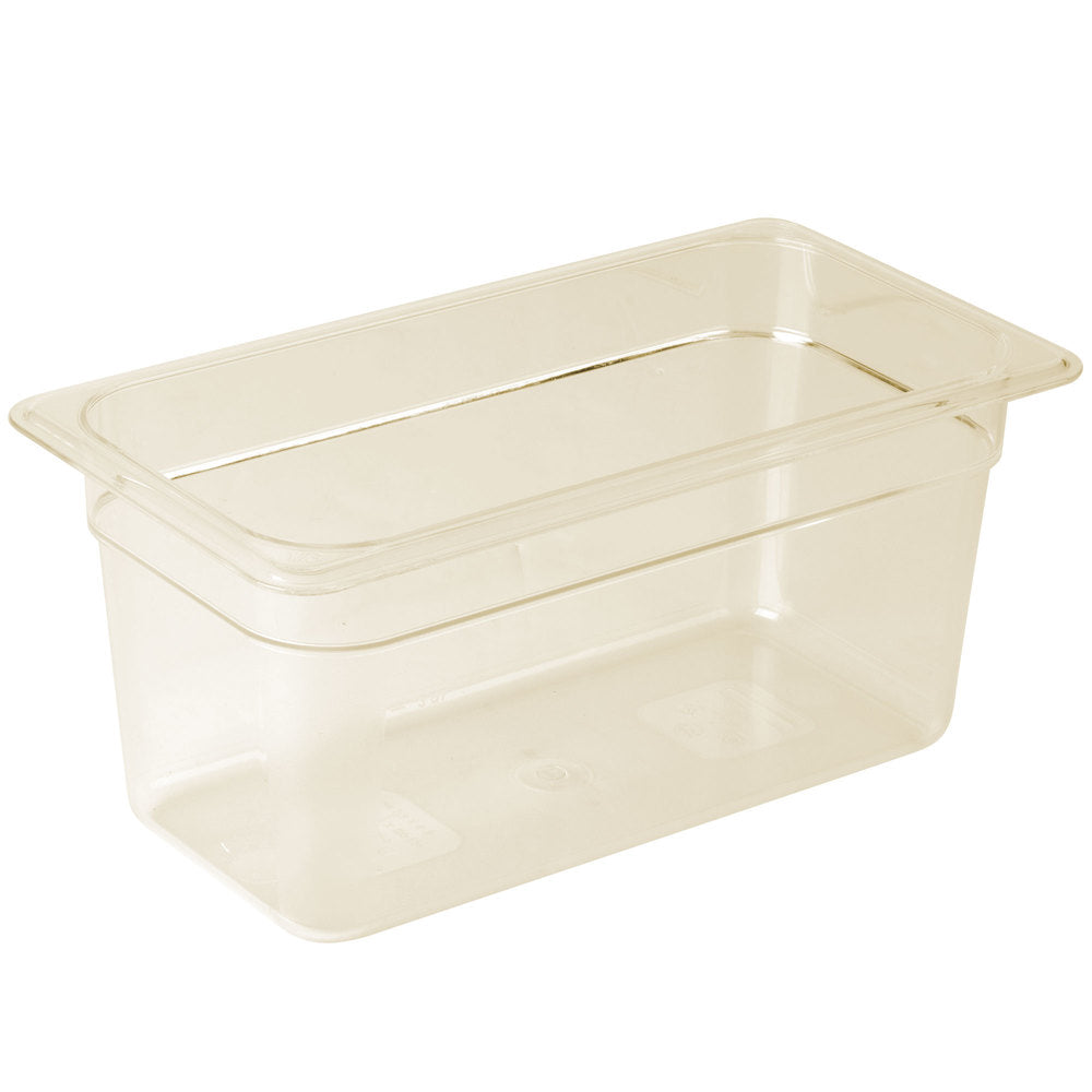 Cambro H-Pan™ 1/3 Size Amber High Heat Plastic Food Pan - 6" Deep