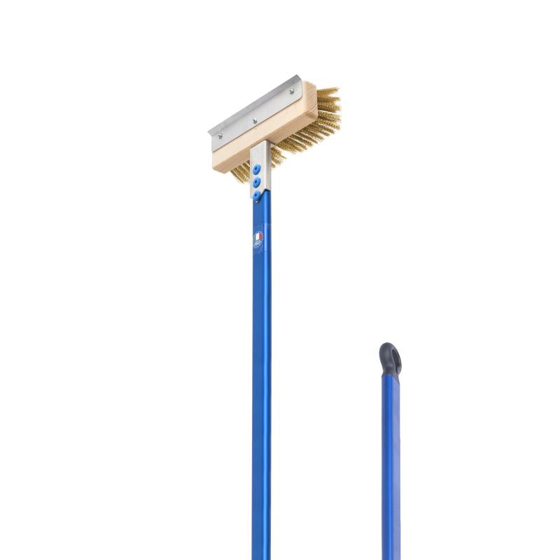 Brass Bristle Pizza Oven Brush with Scraper