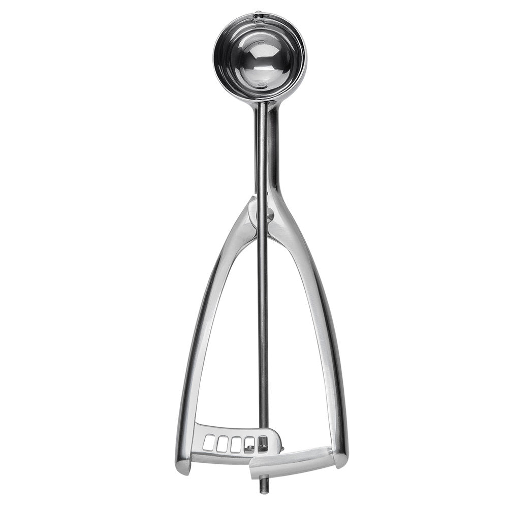 Vollrath #60 Round Stainless Steel Squeeze Handle Disher - 0.56 oz.