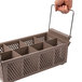 Traex 8-Compartment flatware basket w/ handles Beige