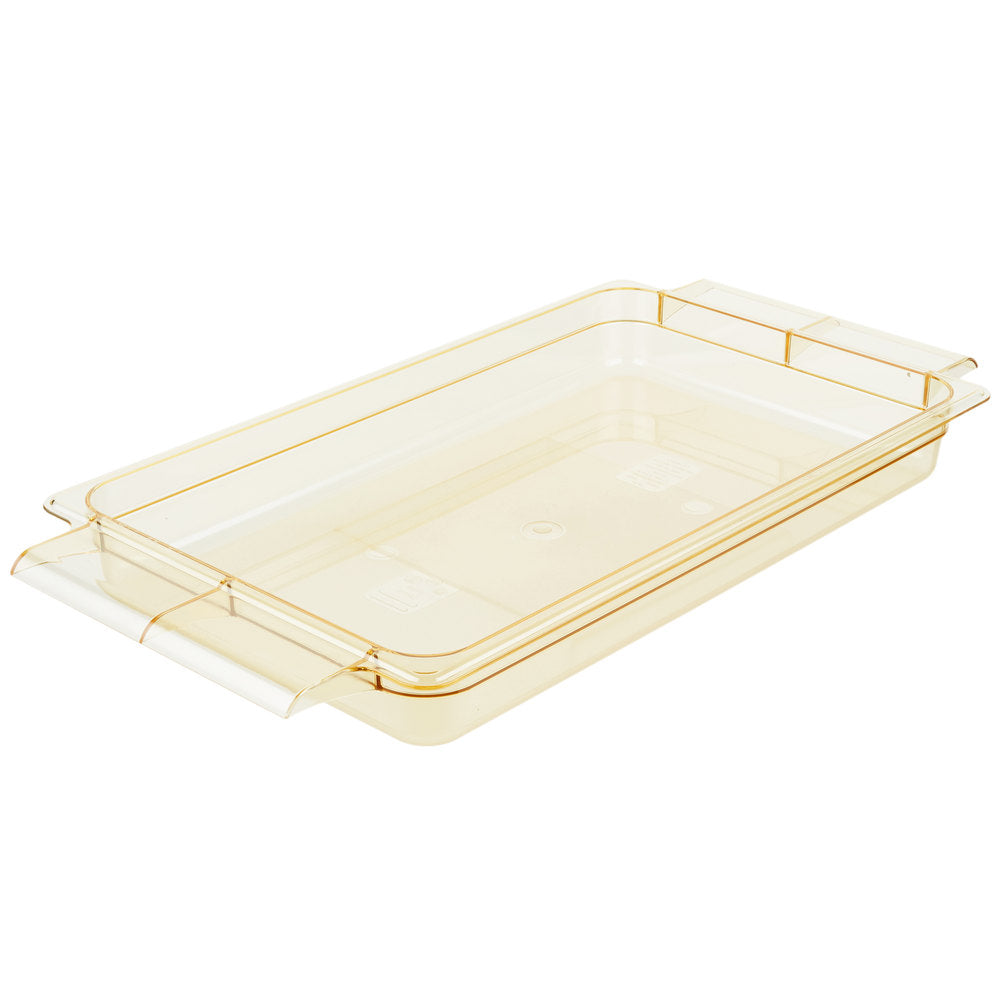 Cambro H-Pan™ Full Size Amber High Heat Plastic Food Pan with Handles - 2 1/2" Deep