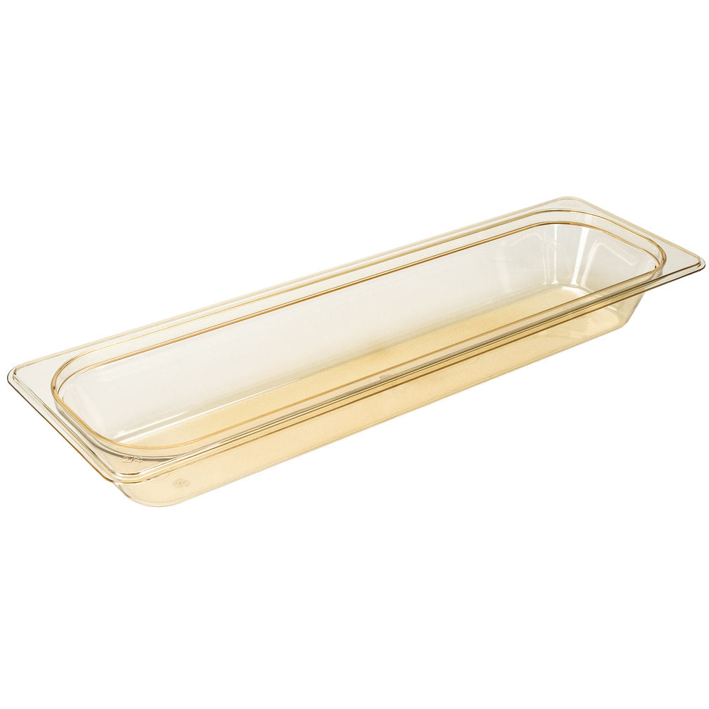 Cambro  H-Pan™ 1/2 Size Long Amber High Heat Plastic Food Pan - 2 1/2" Deep